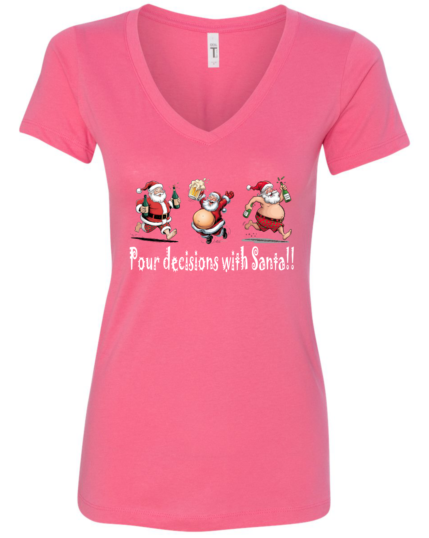 Hilarious Christmas v-neck t-shirt vneck tshirt tee pink