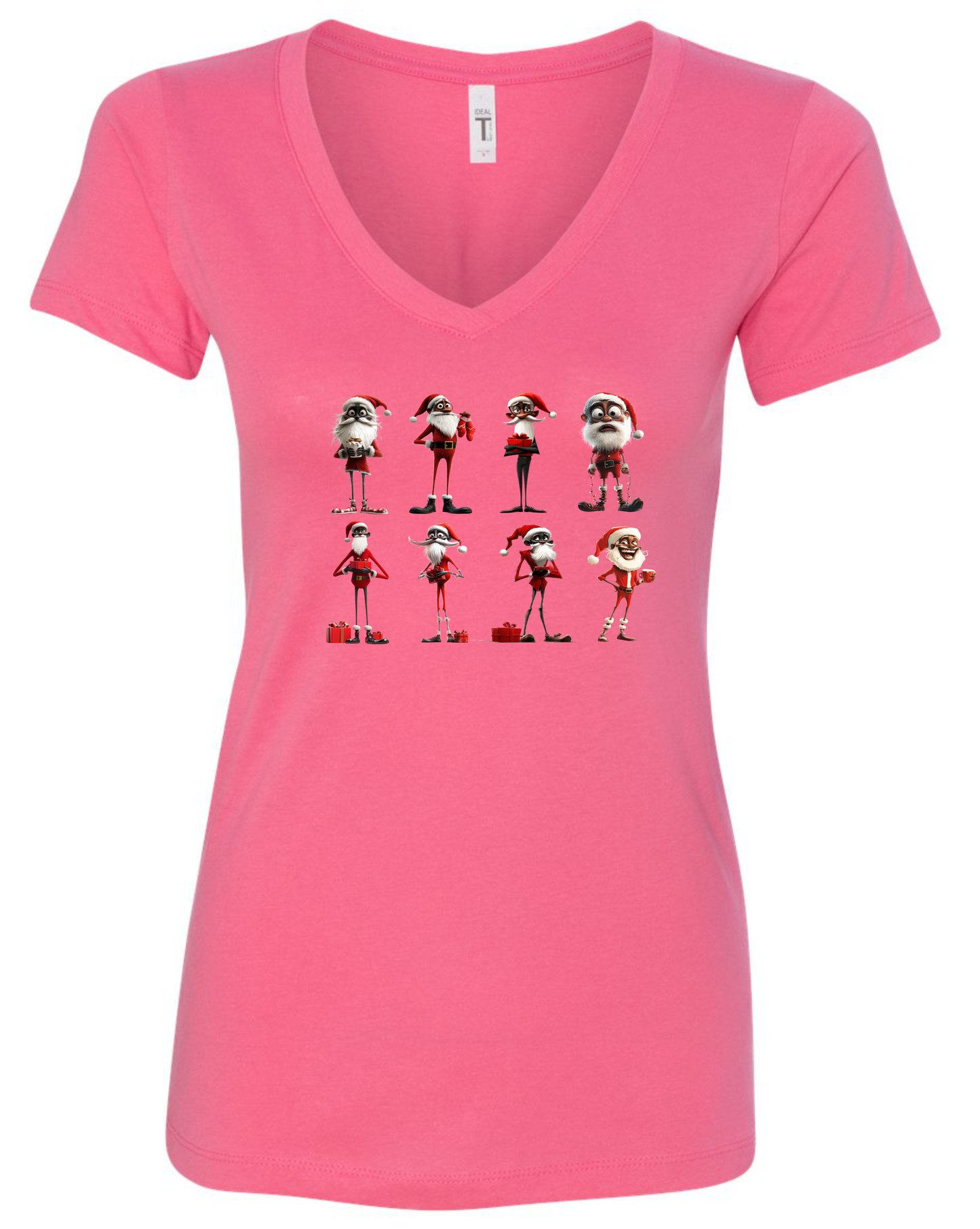 Skinny African Santa v-neck t-shirt vneck tshirt tee pink
