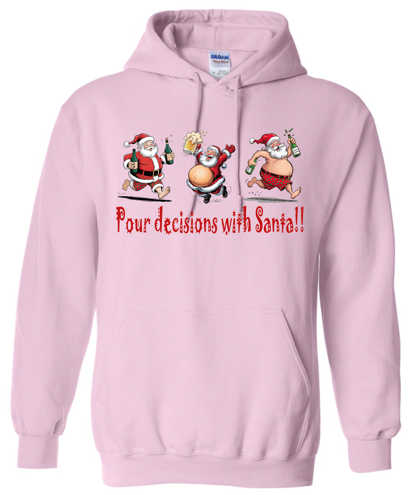 Drunk Santa Christmas gifts pink hoodie