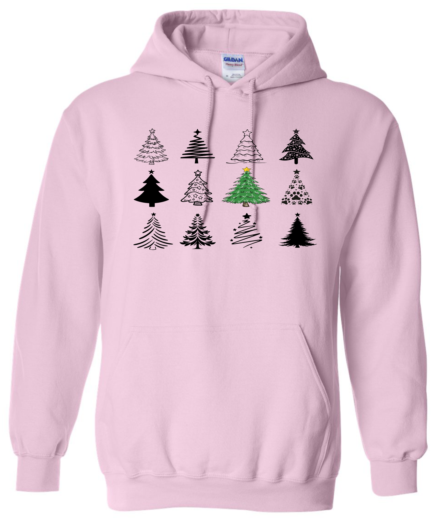Christmas trees hoodie pink