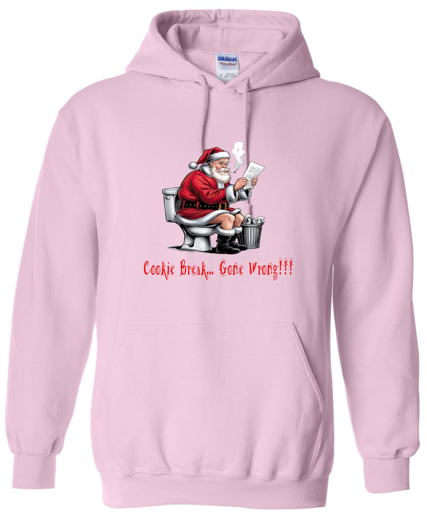 Naughty Santa Christmas gifts Santa in the toilet pink hoodie