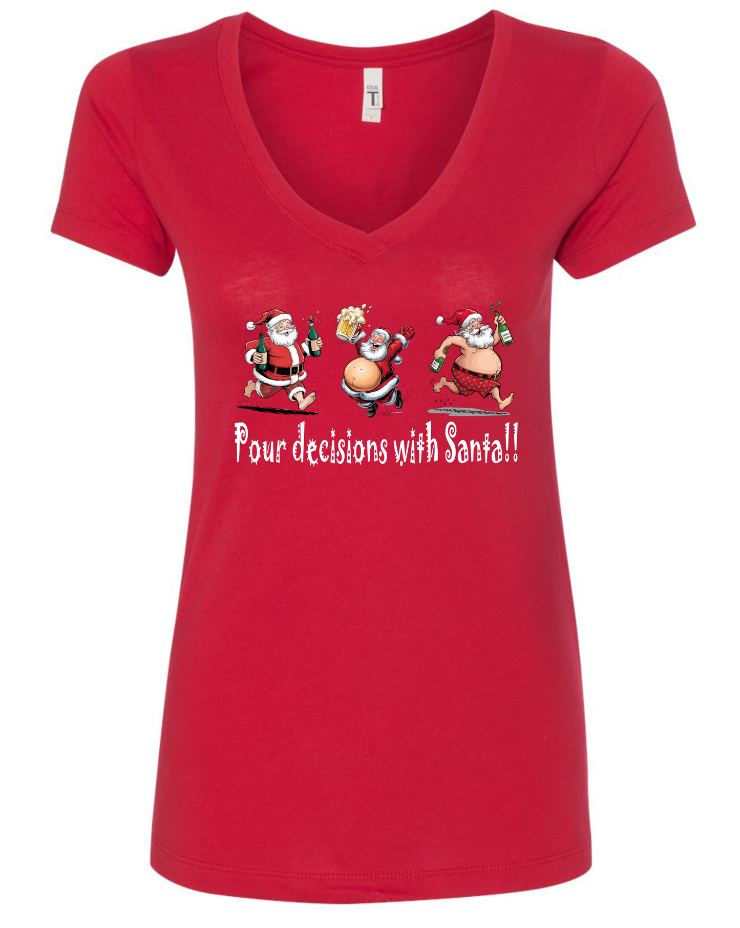 Hilarious Christmas v-neck t-shirt vneck tshirt tee red