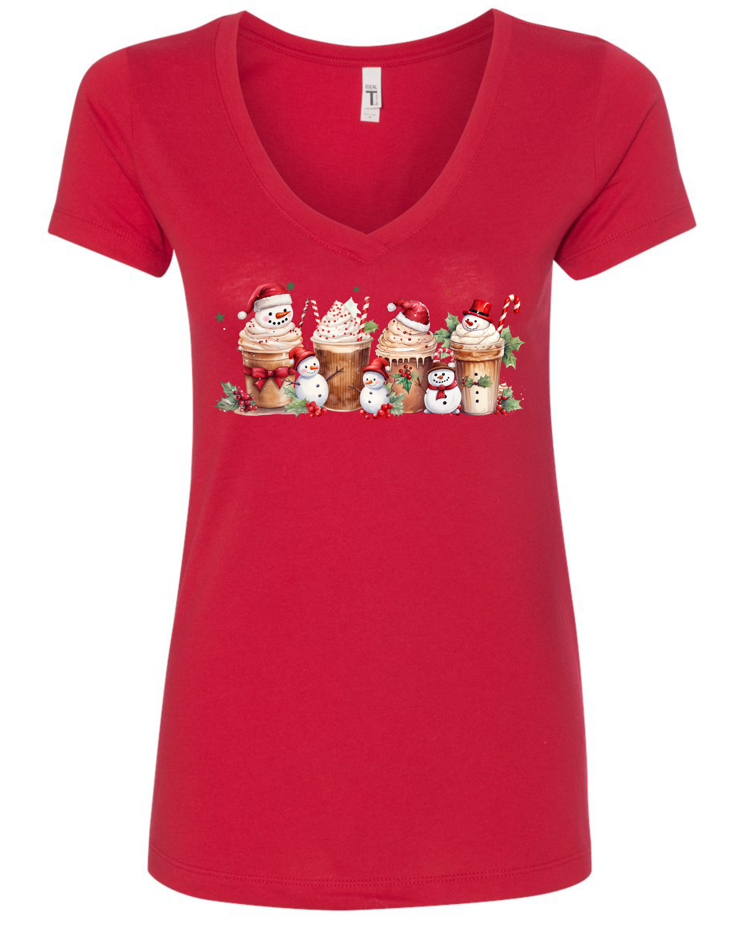 Cute coffee lovers v-neck t-shirt vneck tshirt tee red