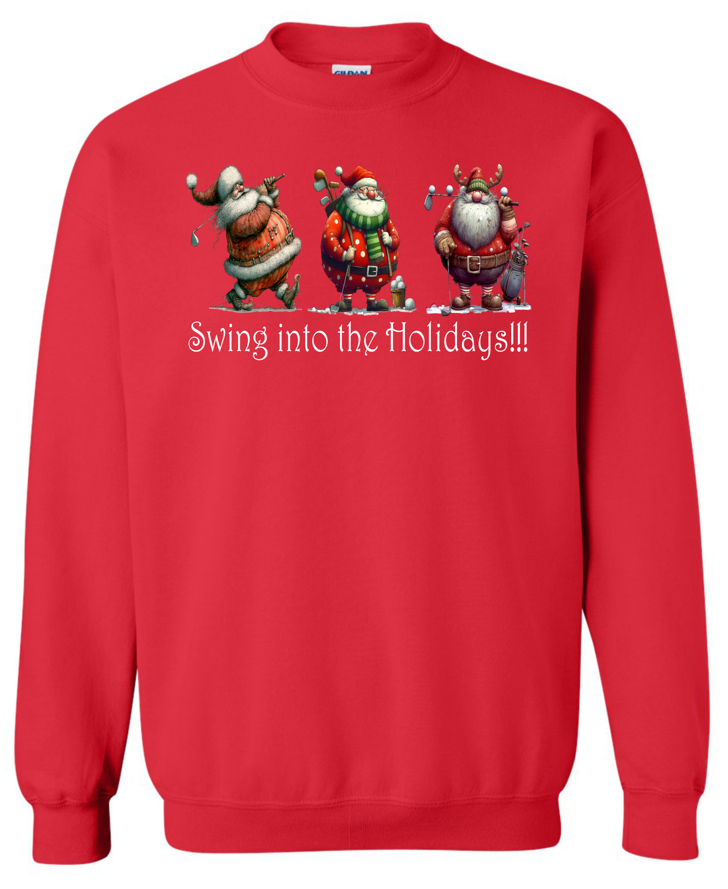 Golf Christmas gifts red sweatshirt long sleeve crewneck