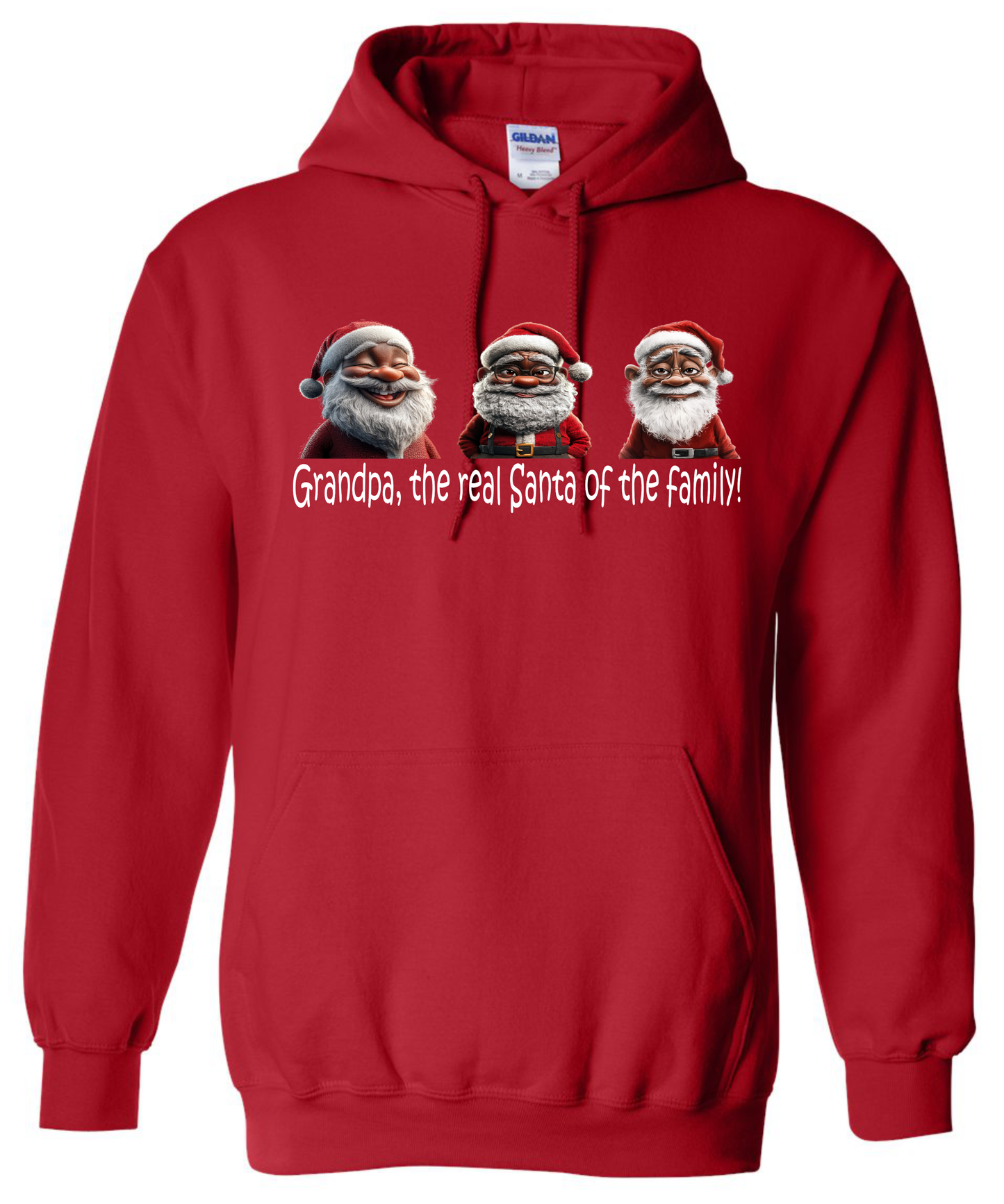 Family Christmas outfit grandpa hoodie red