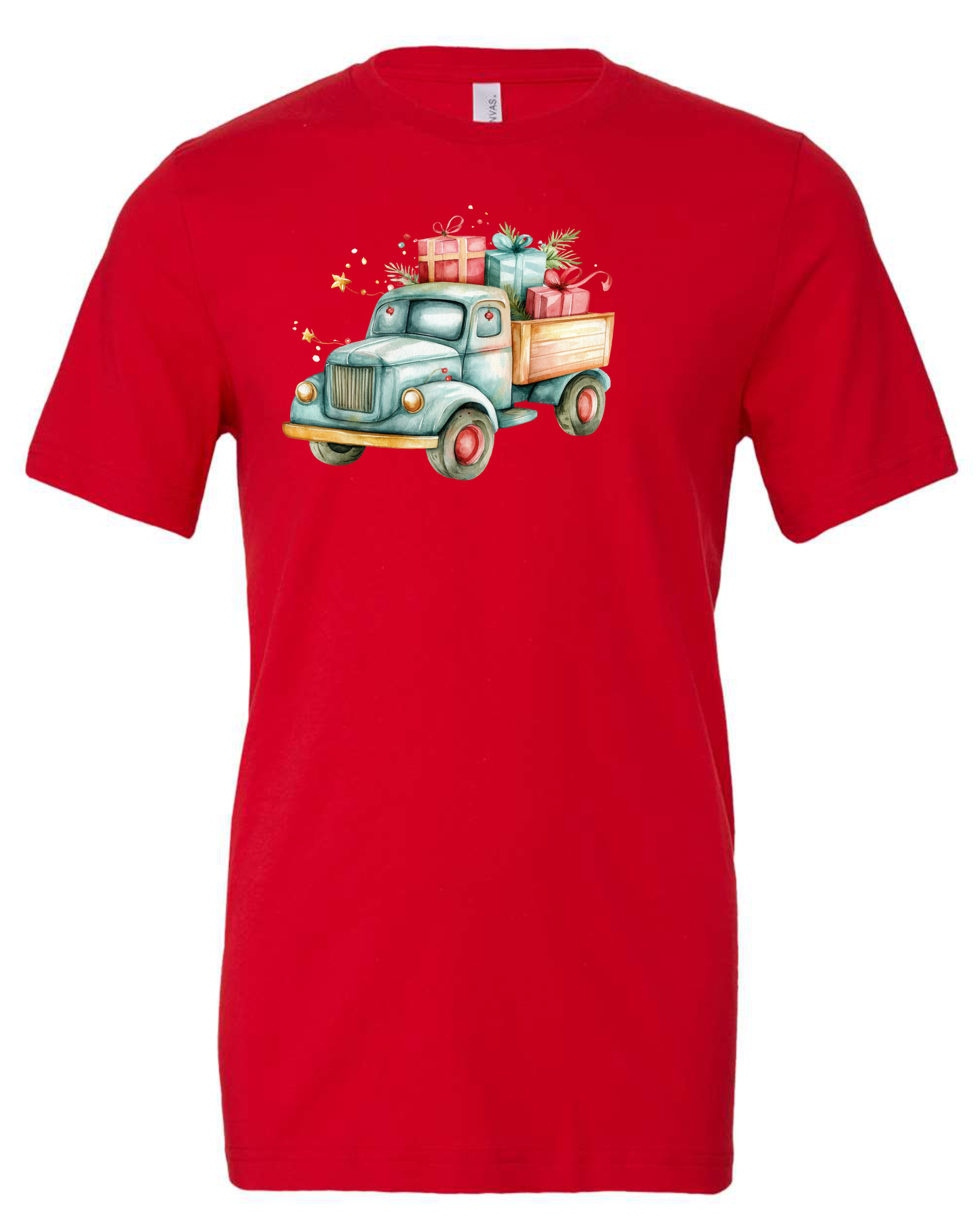 Christmas farm truck crewneck t-shirt tshirt tee red