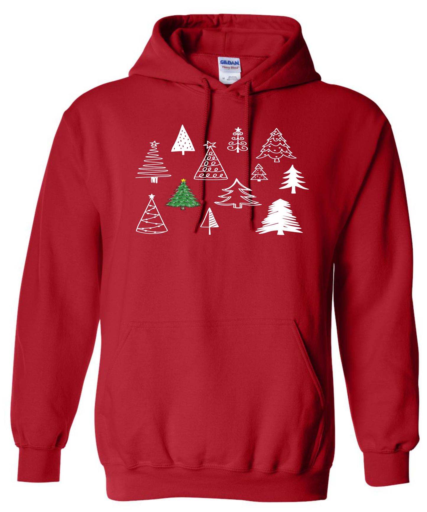 Christmas trees hoodie red