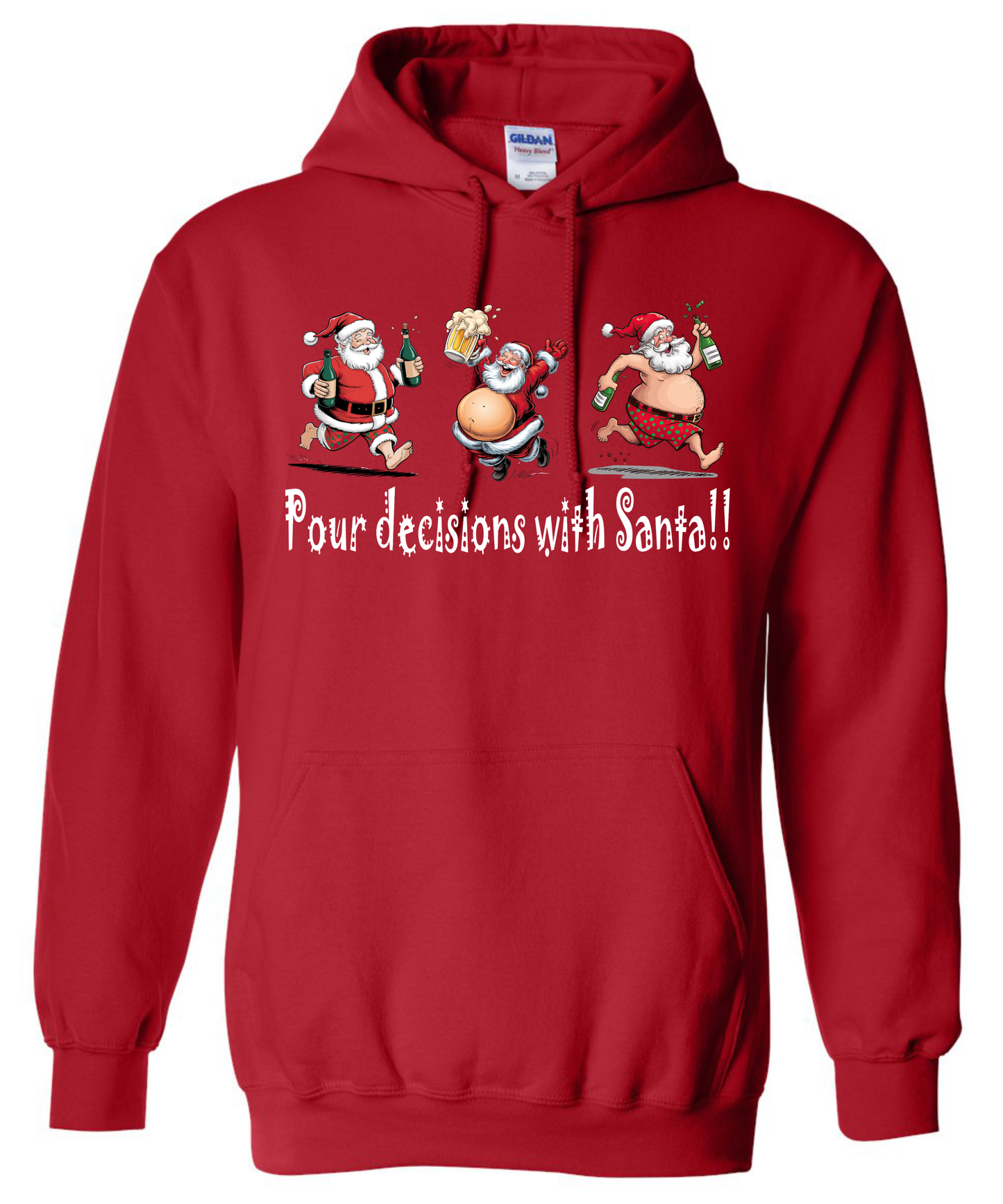 Drunk Santa Christmas gifts red hoodie