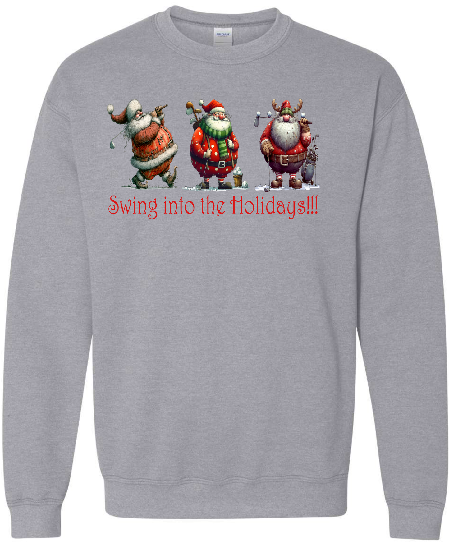 Golf Christmas gifts silver light gray grey sweatshirt long sleeve crewneck