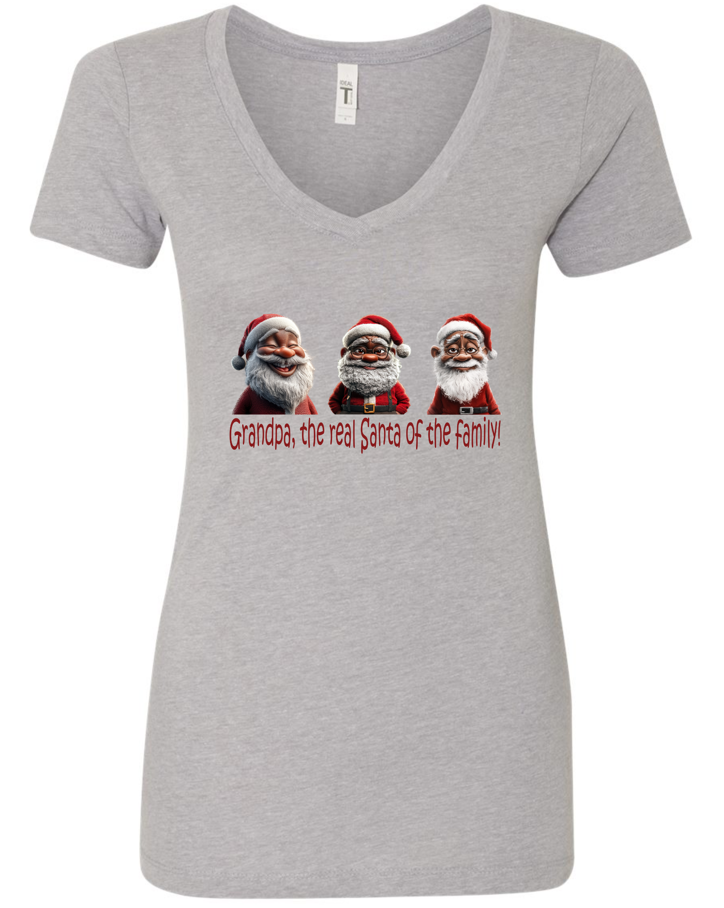 Cute grandpa themed v-neck t-shirt vneck tshirt tee silver light gray grey