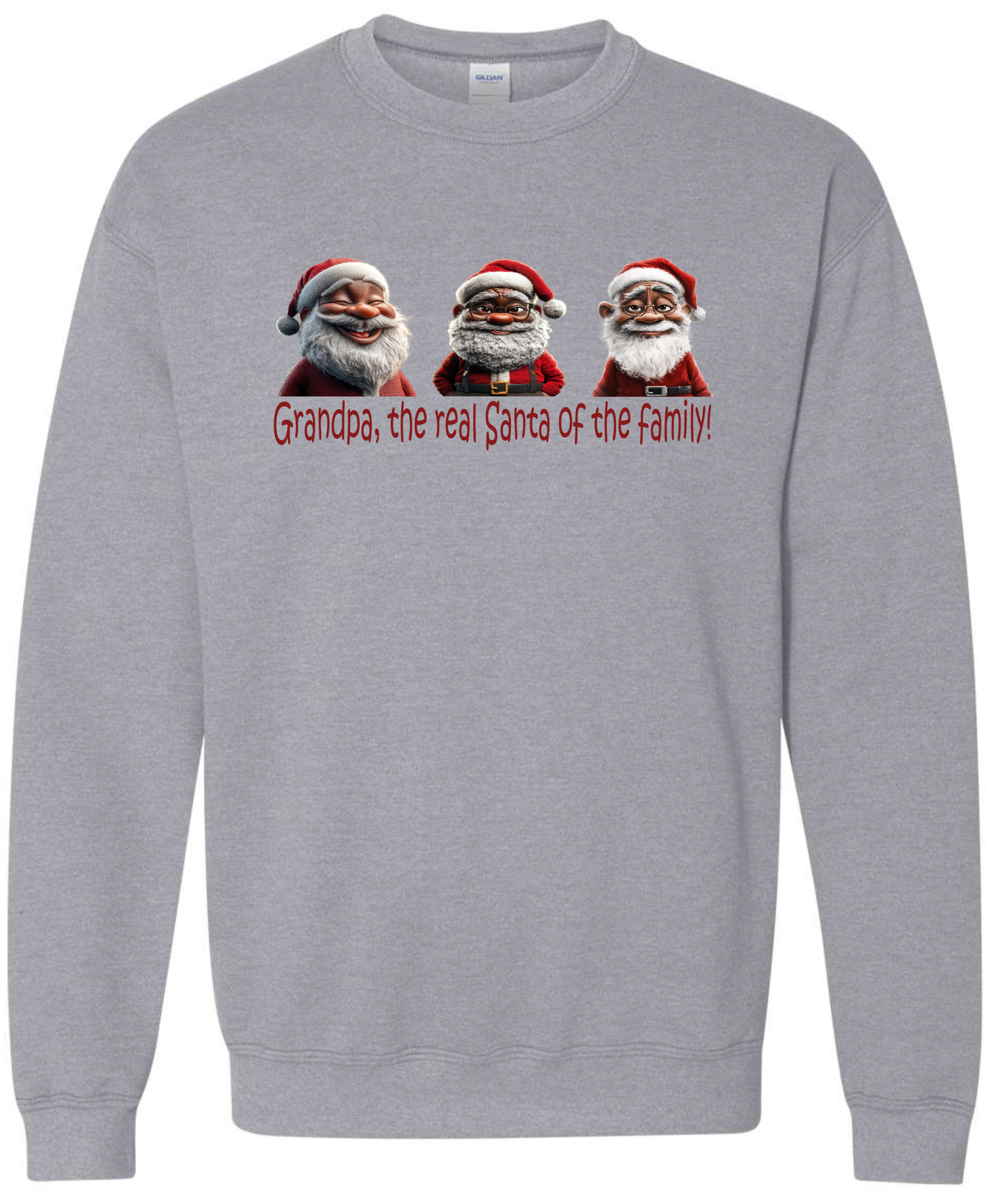 Grandpa Christmas gifts silver light gray grey sweatshirt long sleeve crewneck