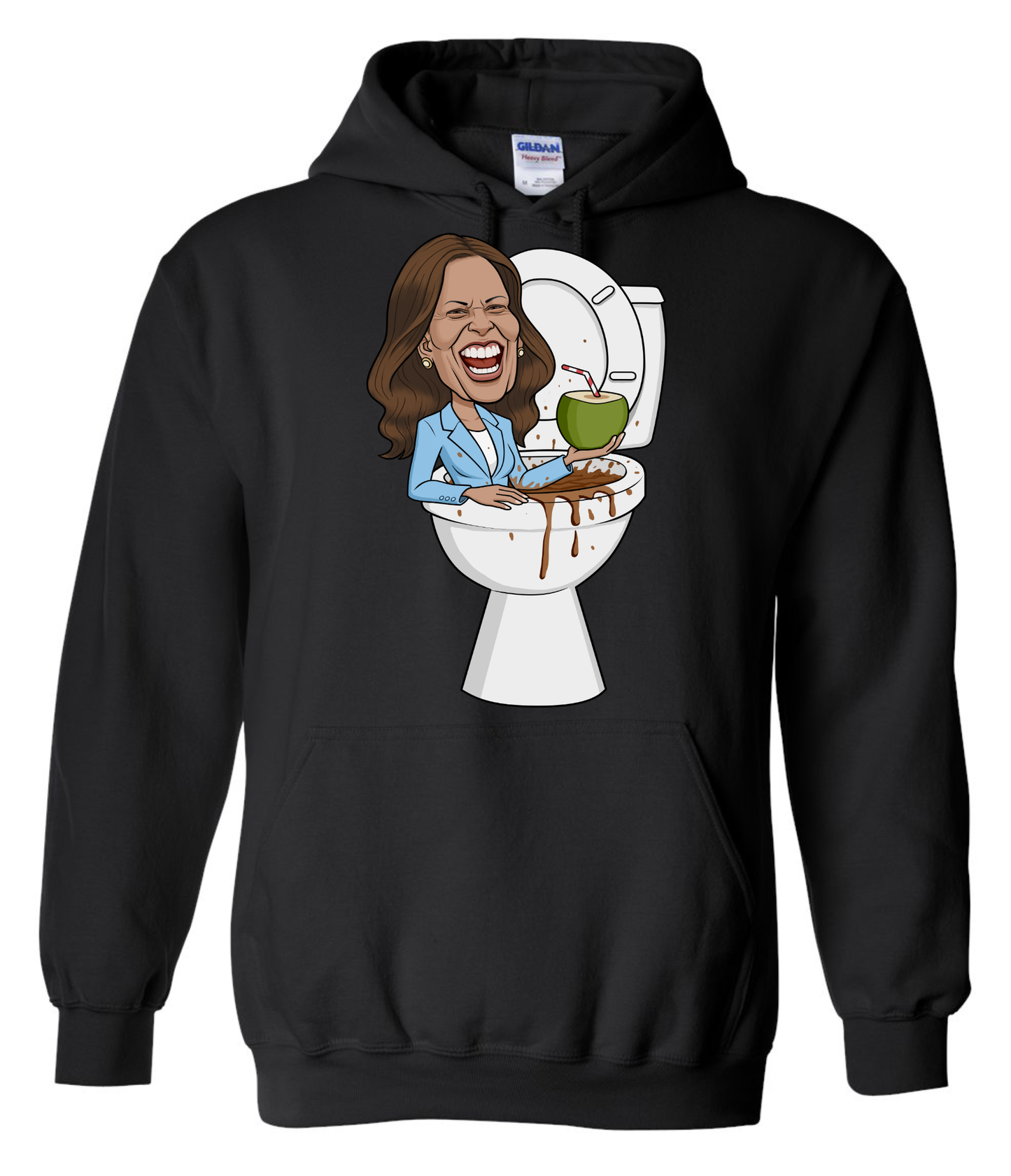 funny kamala harris coconut trees meme cartoon sweatshirt hoodie long sleeve black