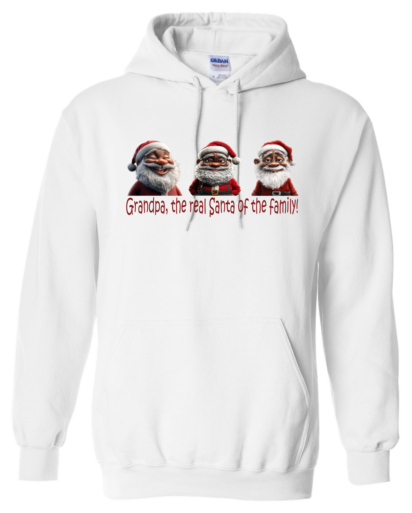 Family Christmas outfit grandpa hoodie white