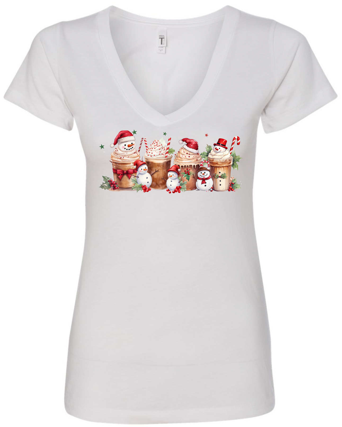 Cute coffee lovers v-neck t-shirt vneck tshirt tee white
