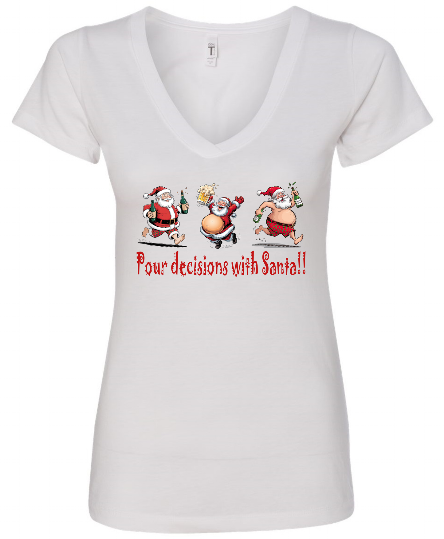 Hilarious Christmas v-neck t-shirt vneck tshirt tee white