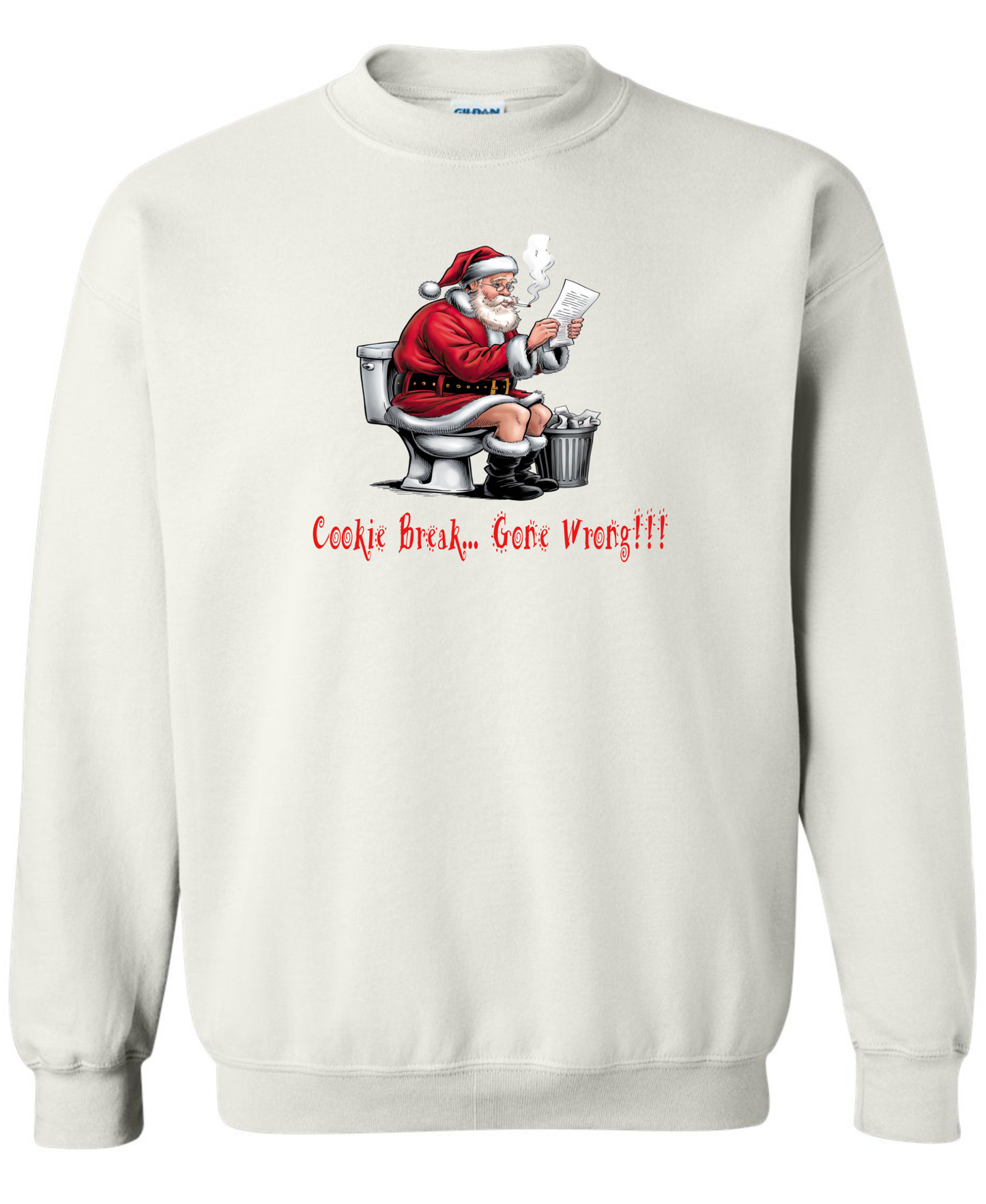 Adult humor Christmas sweatshirt long sleeve crewneck white
