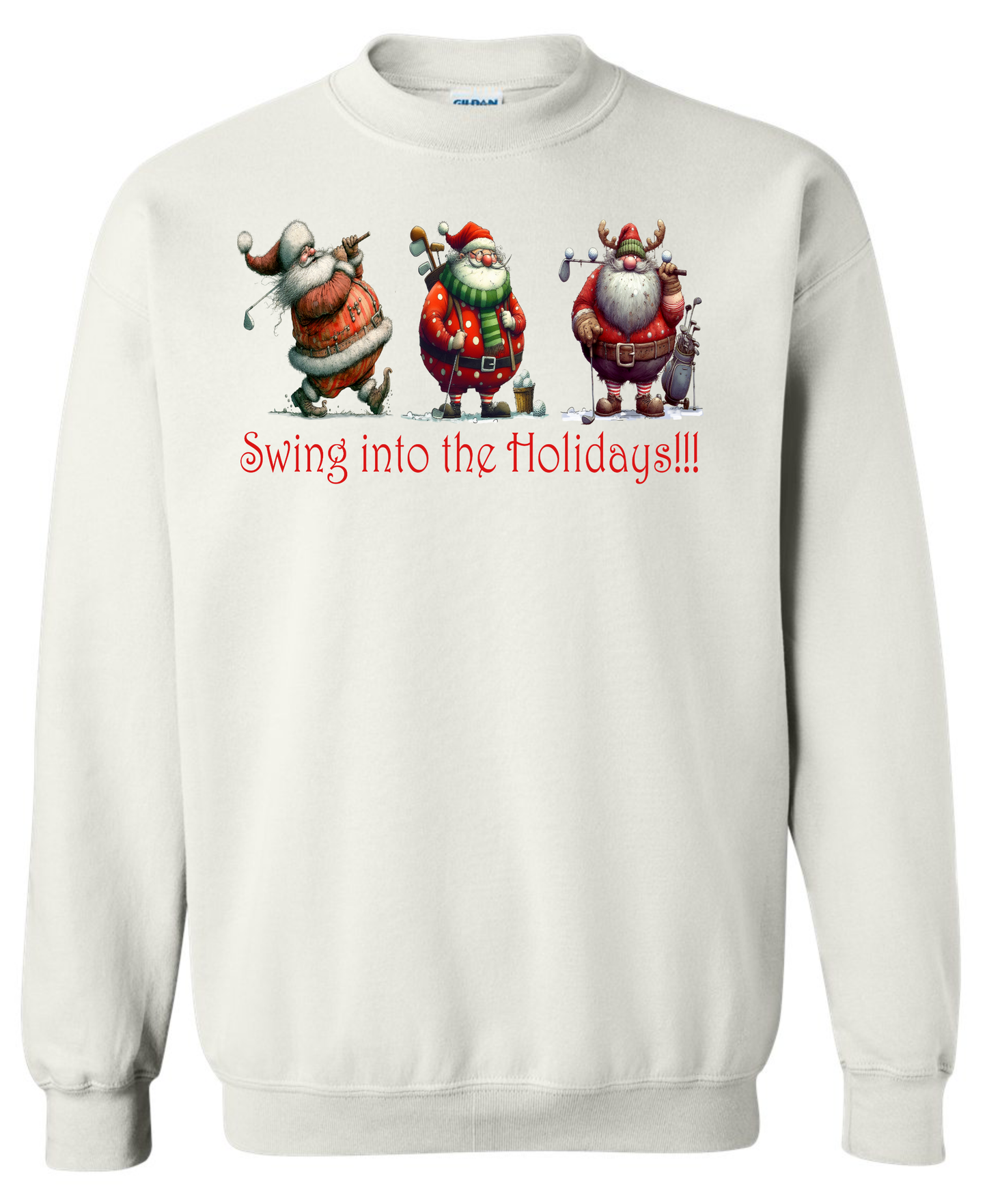Golf Christmas gifts white sweatshirt long sleeve crewneck