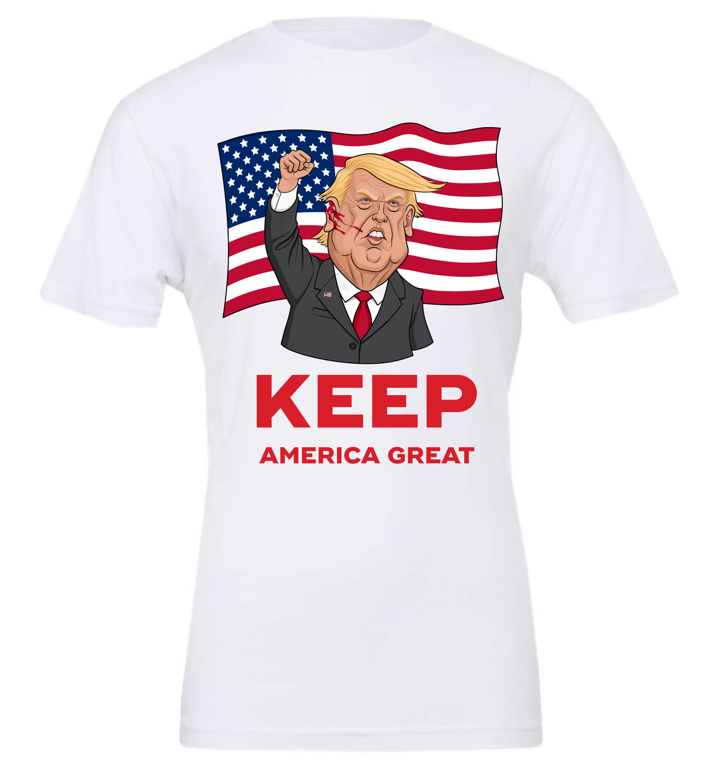 donald trump shot meme keep america great white tshirt