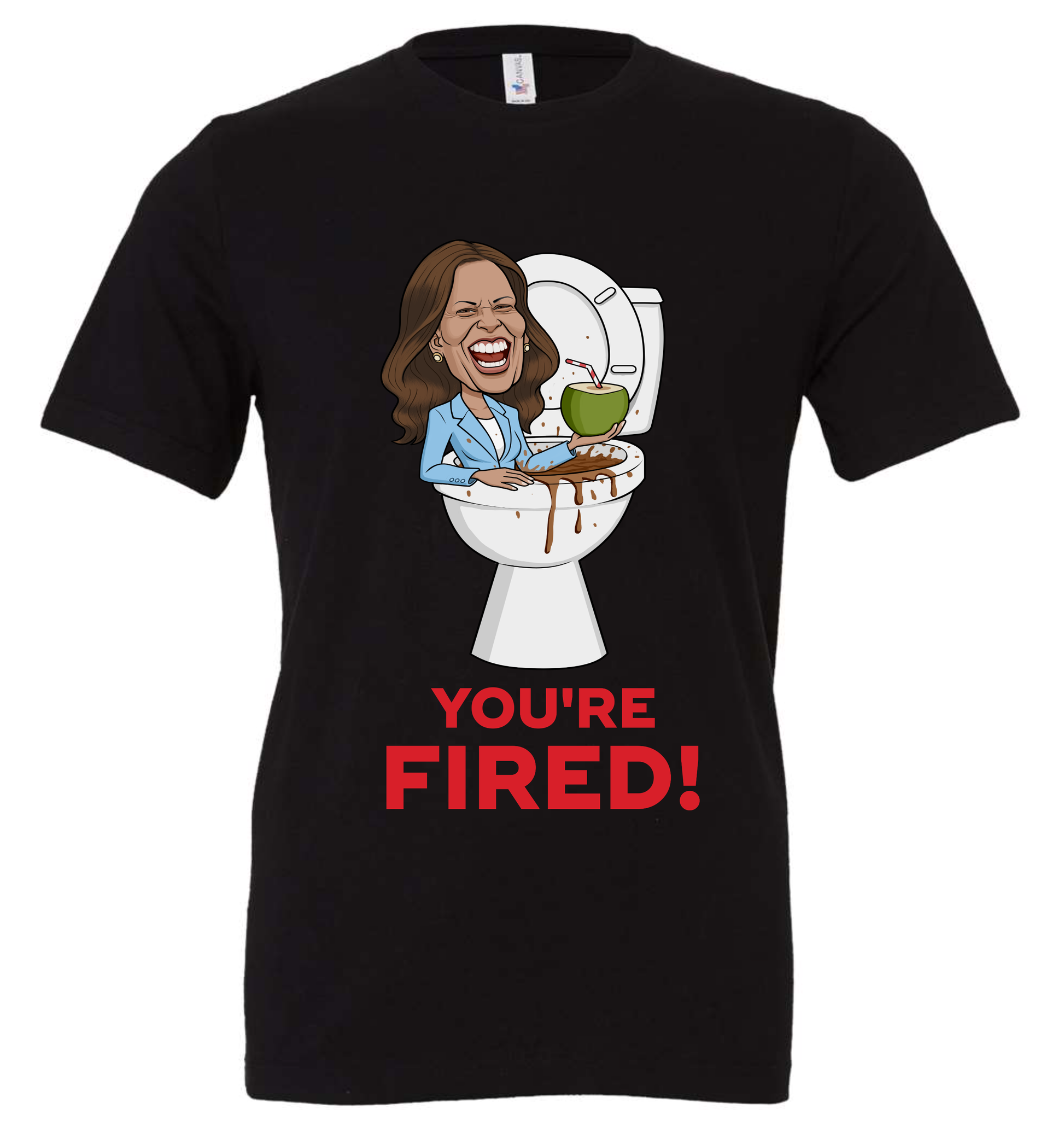 kamala in the toilet you're fired funny meme black man shirt