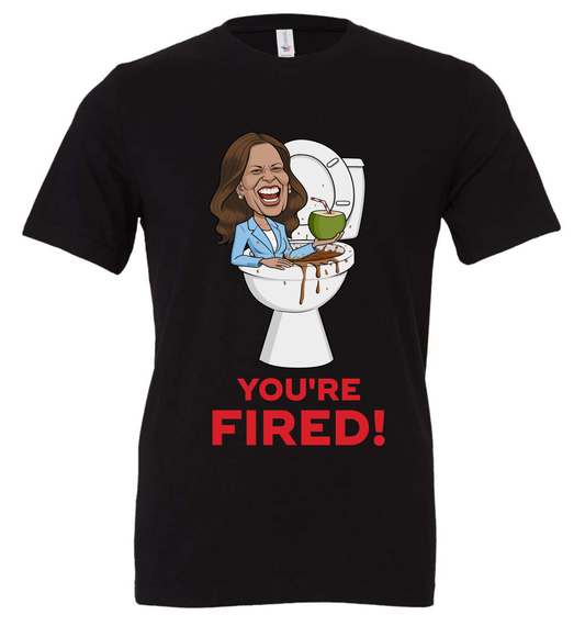 kamala in the toilet you're fired funny meme black man shirt