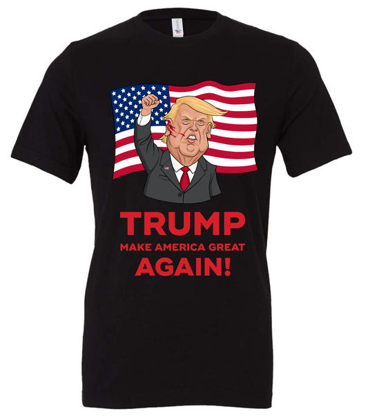 Trump make america great again shot meme black man shirt