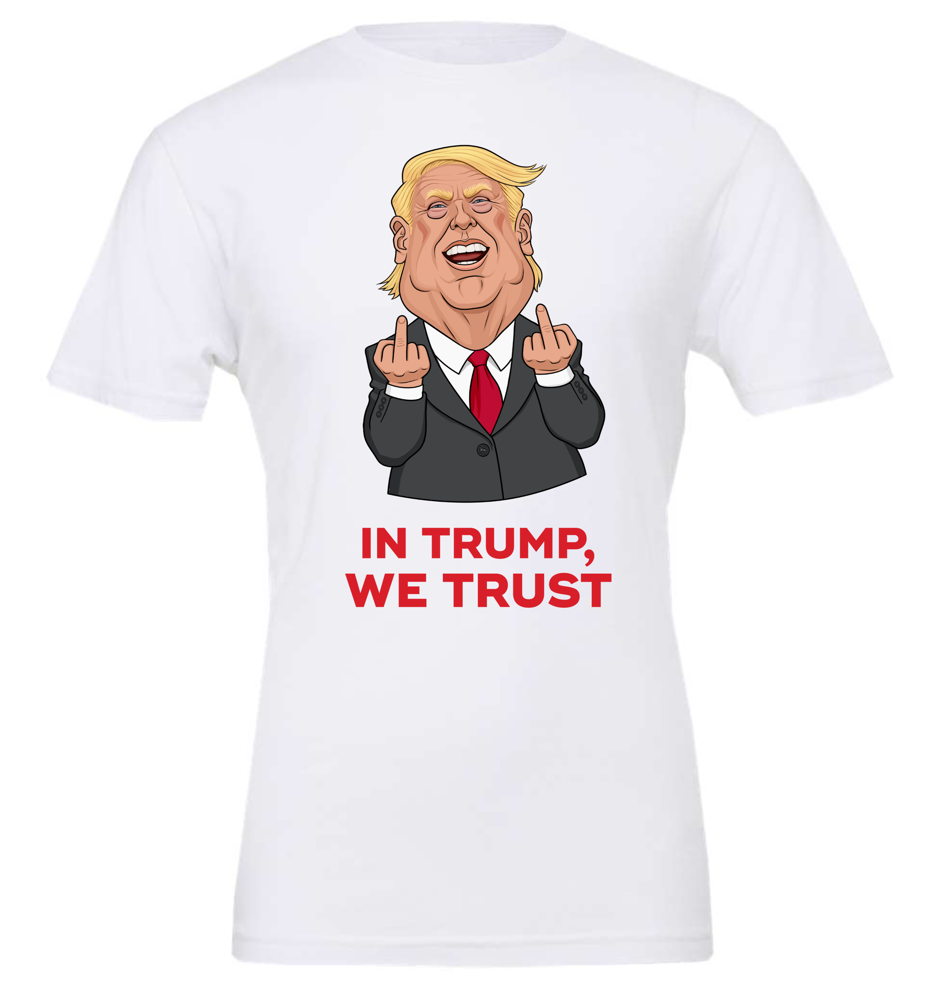 in trump we trust middle fingers meme white tshirt