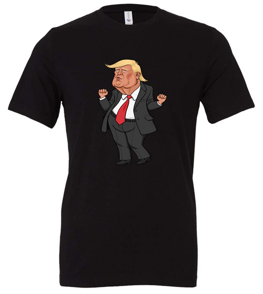 Donald Trump dancing cartoon meme black tshirt 