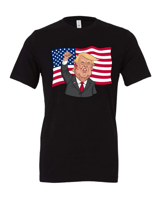 Donald Trump shot meme black t-shirt