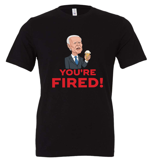 you are fired joe biden meme face black tshirt