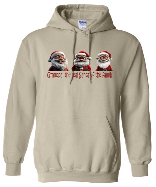 Family Christmas outfit grandpa hoodie beige