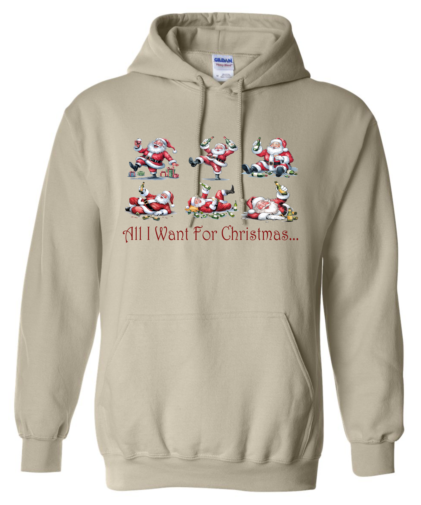 Naughty Christmas apparel beige hoodie