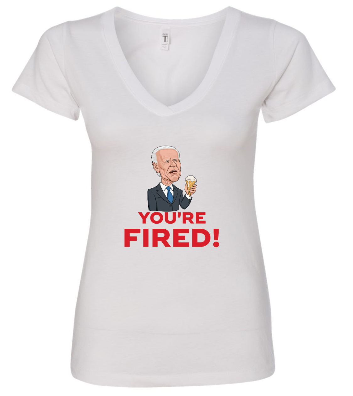 joe biden you're fired funny face cartoon white tshirt