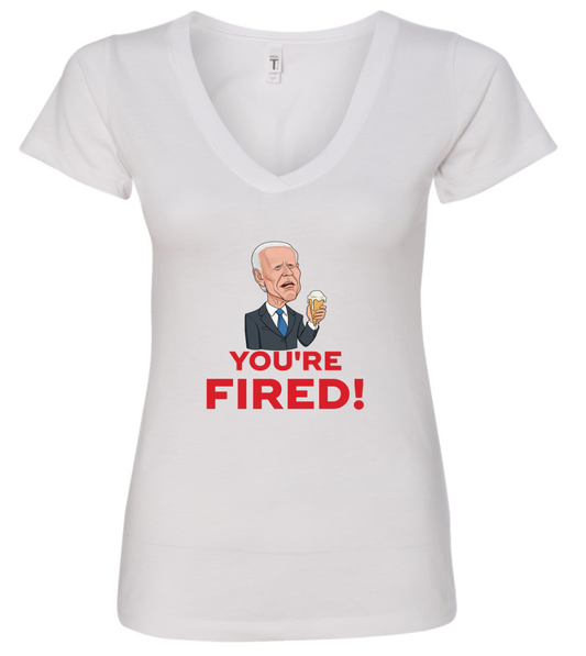 joe biden you're fired funny face cartoon white tshirt