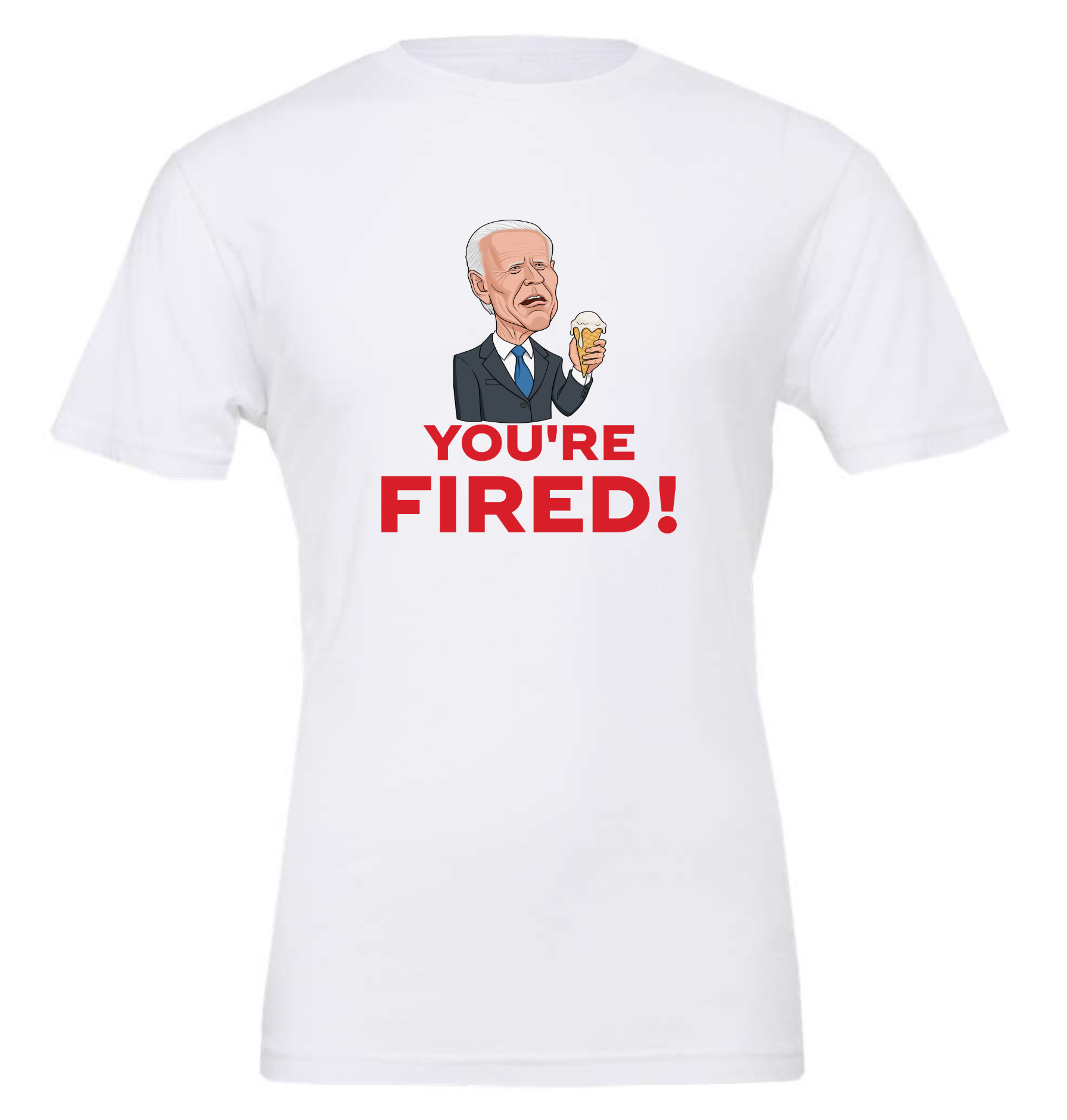 you are fired joe biden meme face white tshirt