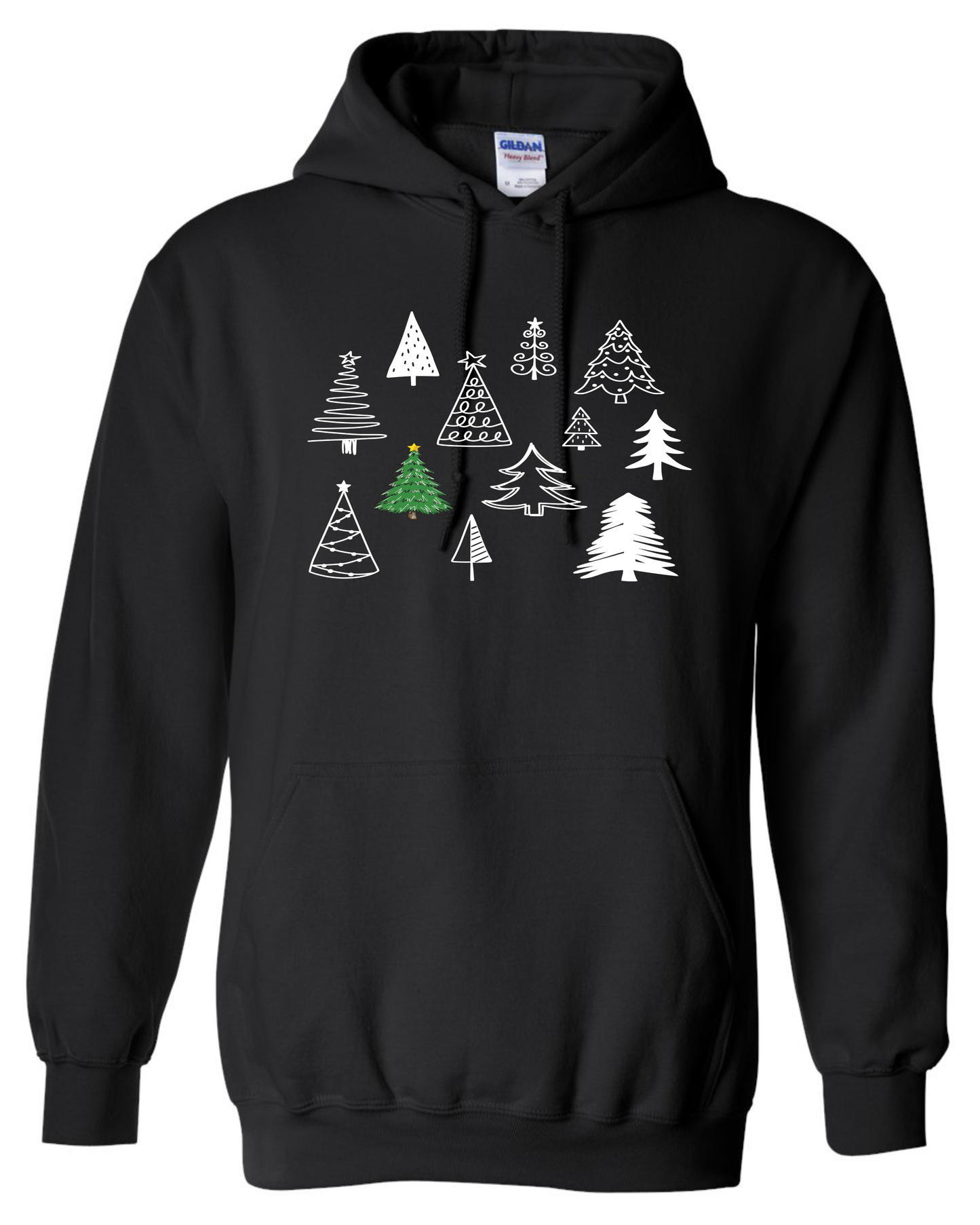 Christmas trees hoodie black