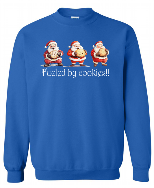 Cute Christmas apparel blue sweatshirt long sleeve crewneck