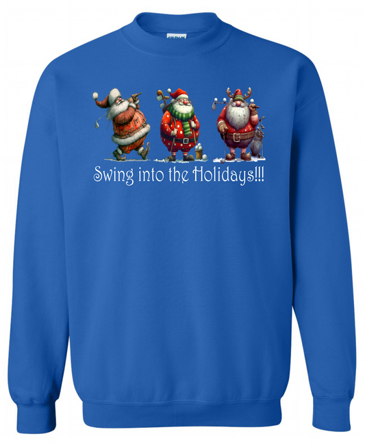 Golf Christmas gifts blue sweatshirt long sleeve crewneck