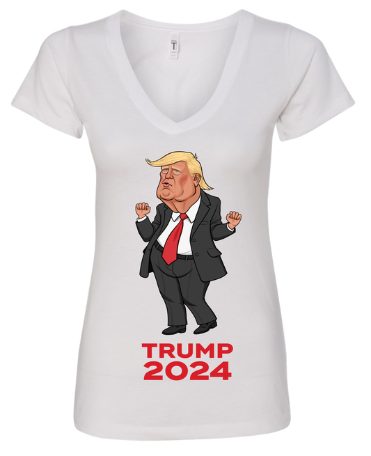 trump 2024 dancing meme cartoon white tshirt