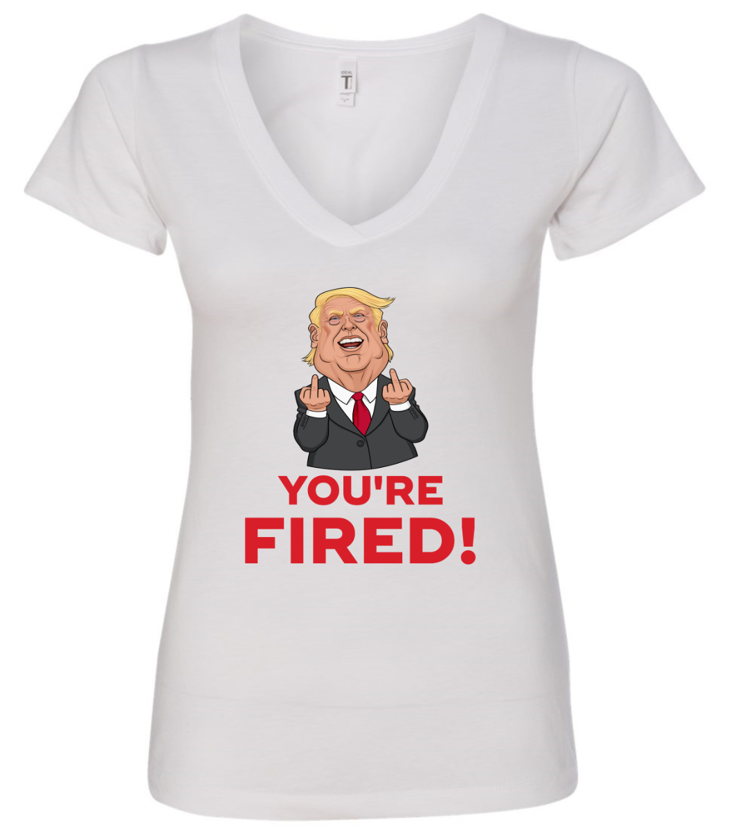 trump middle fingers you're fired white tshirt