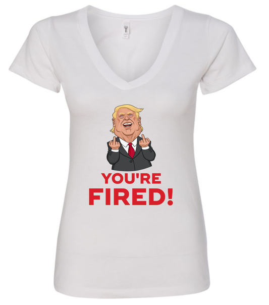 trump middle fingers you're fired white tshirt