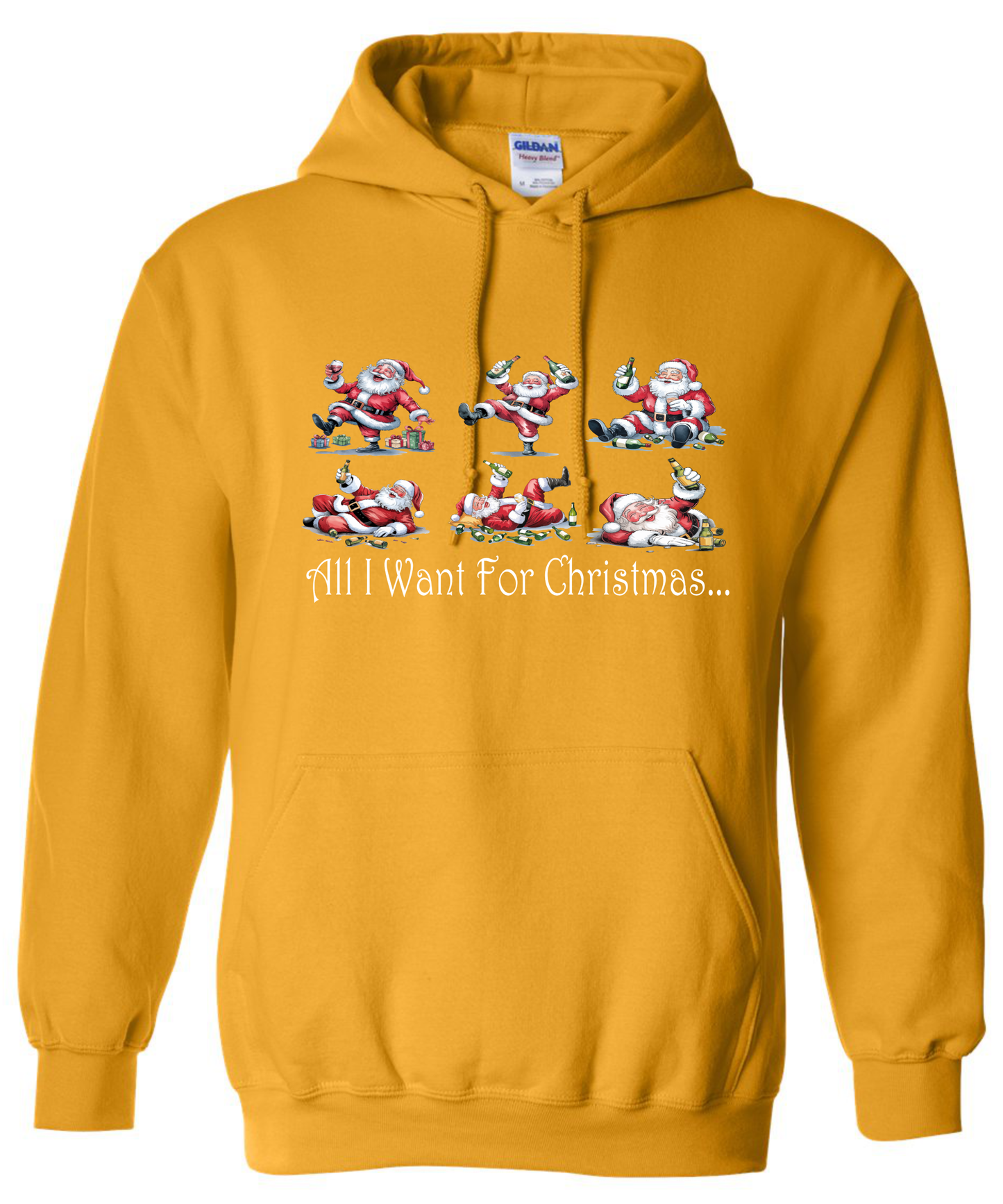 Naughty Christmas apparel gold hoodie