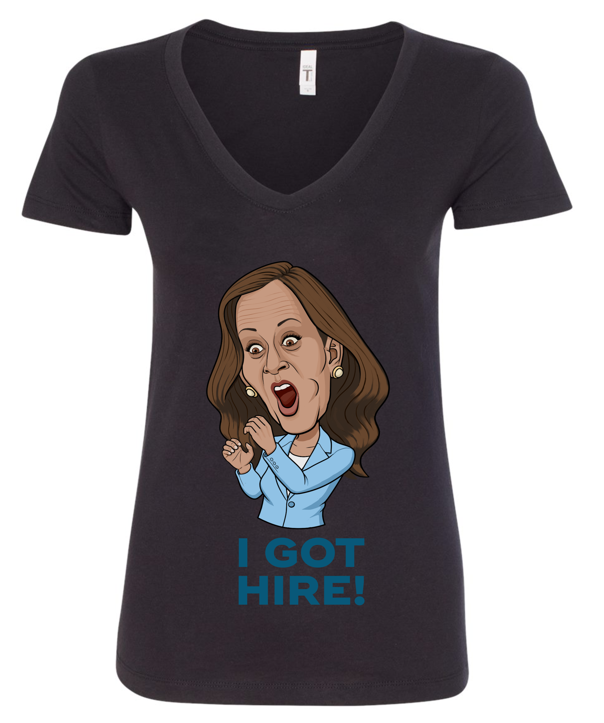 I got hire kamala harris cartoon vneck black