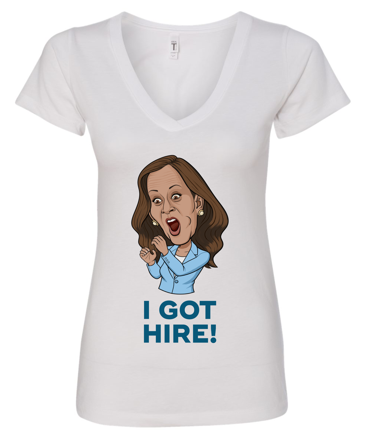 I got hire kamala harris cartoon white tshirt