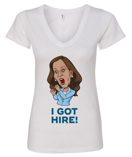 I got hire kamala harris cartoon white tshirt