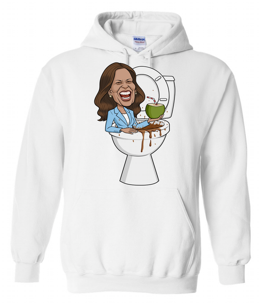 funny kamala harris coconut trees meme cartoon sweatshirt hoodie long sleeve white