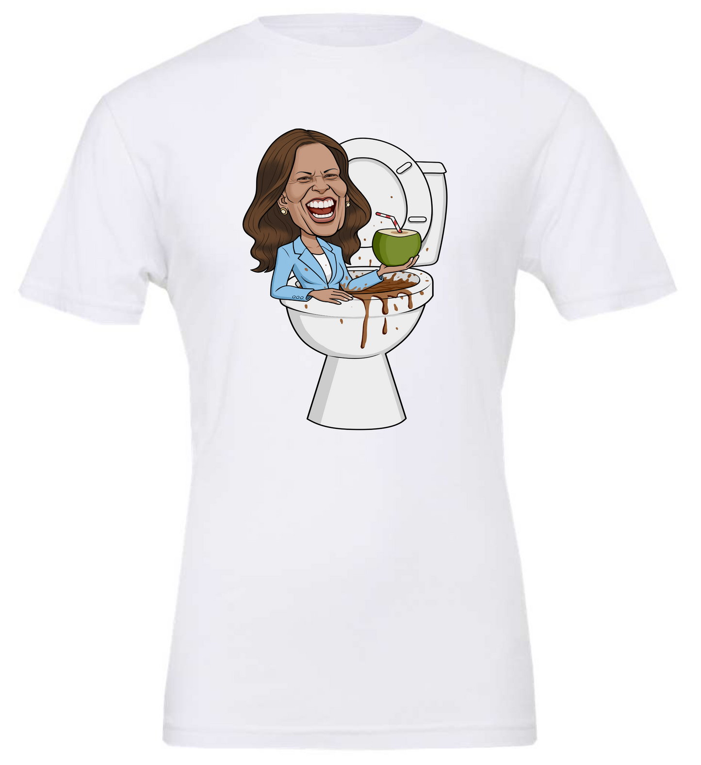 Kamala Harris coconut tree meme man white tshirt