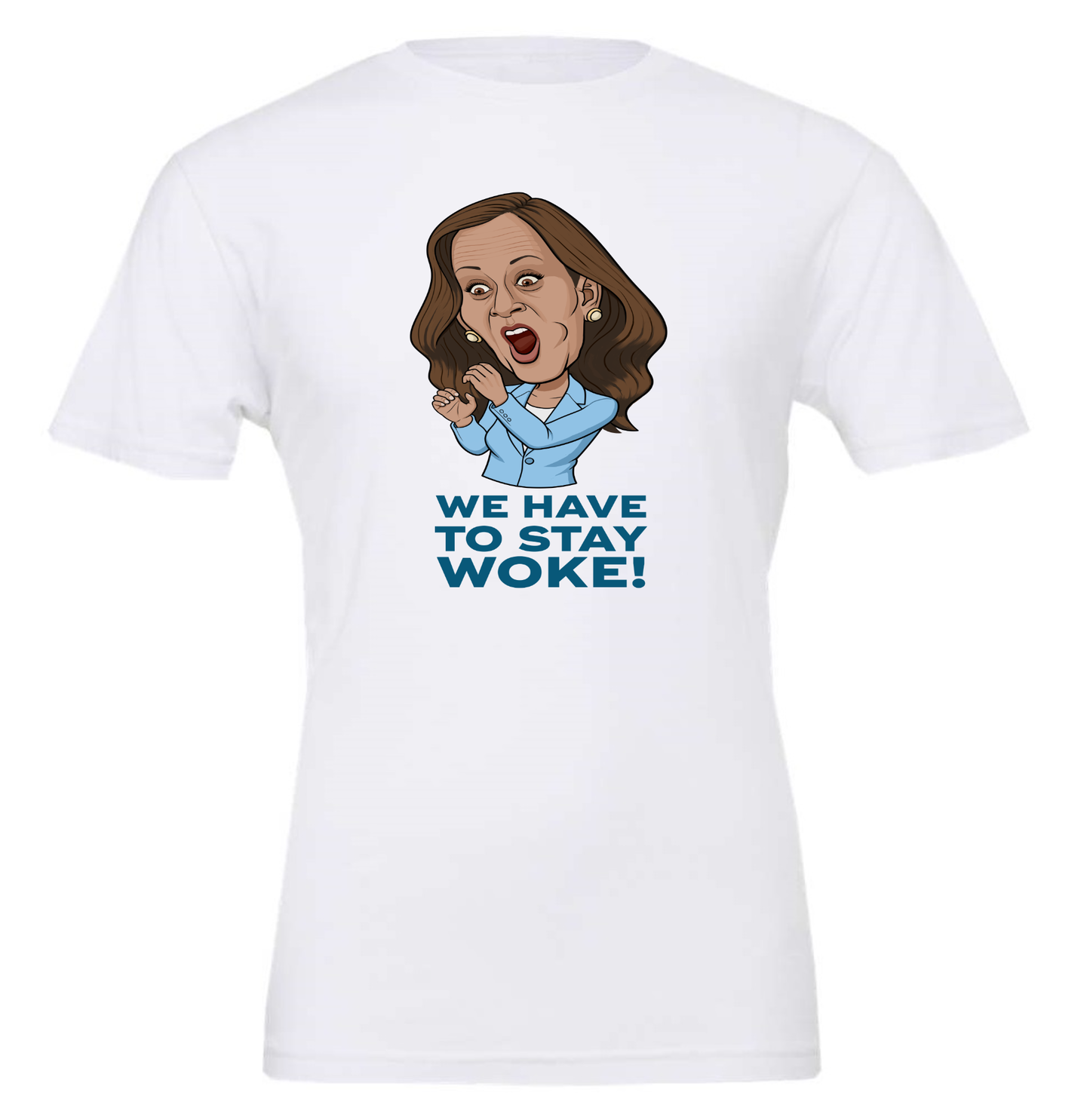 stay woke kamala harris meme white tshirt