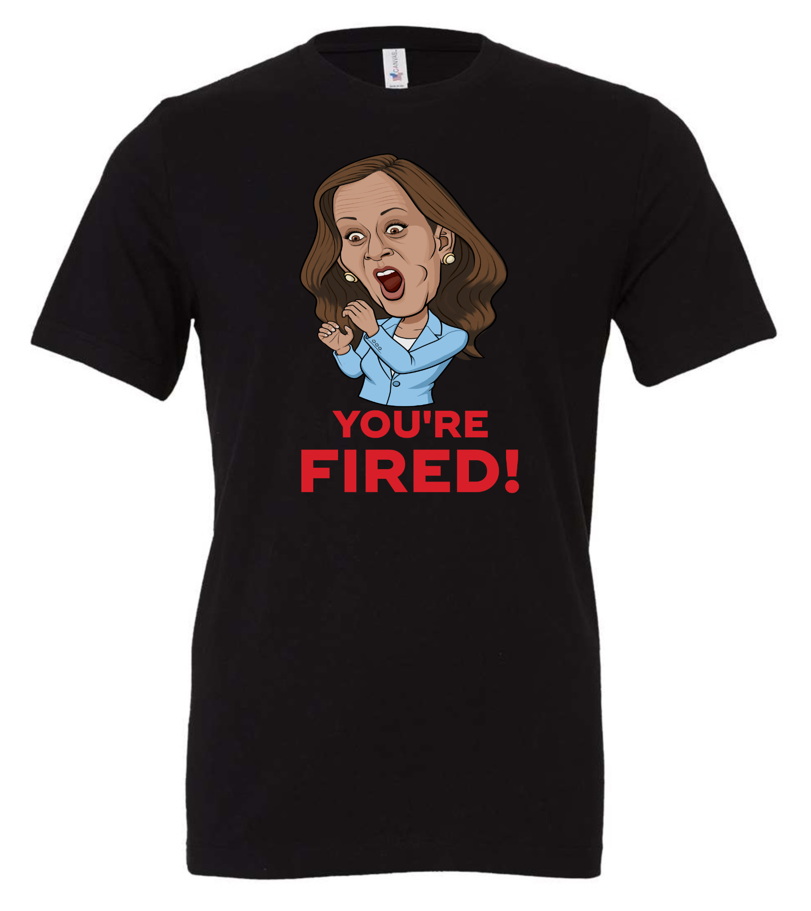 you are fired kamala funny cartoon meme black man shirt