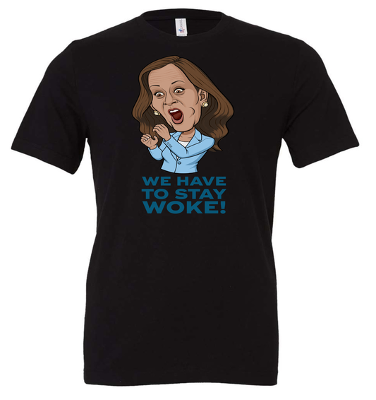 stay woke kamala harris meme black man shirt