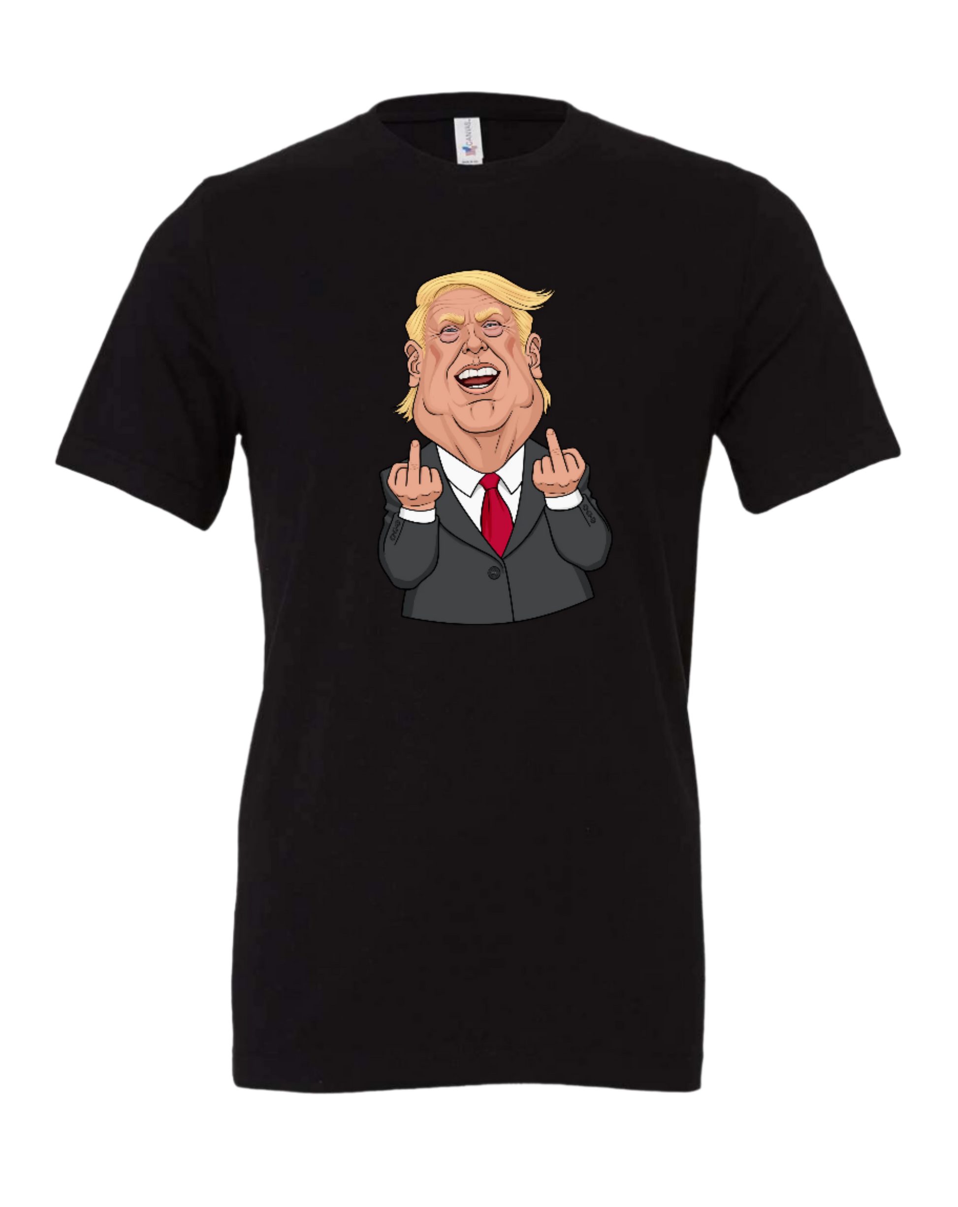 Donald Trump fingers cartoon meme black man shirt